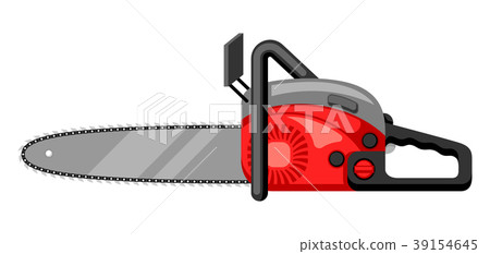 Illustration of gasoline saw on white background Illustration of gasoline saw on white background 39154645