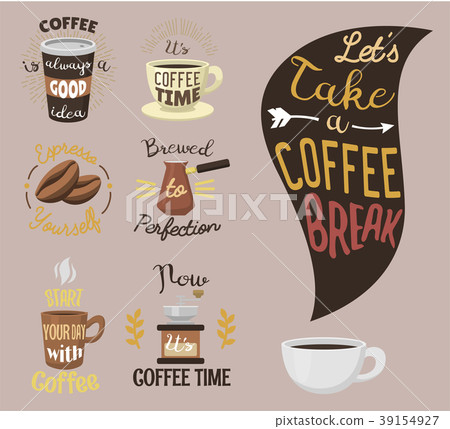 Vintage vector coffeeshop logo text labels and Vintage vector coffeeshop logo text labels and 39154927