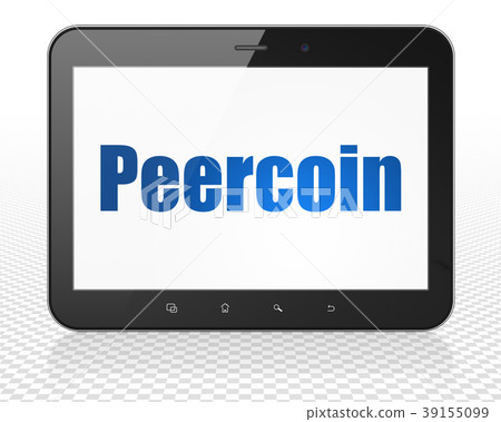 Blockchain concept: Tablet Pc Computer with 39155099