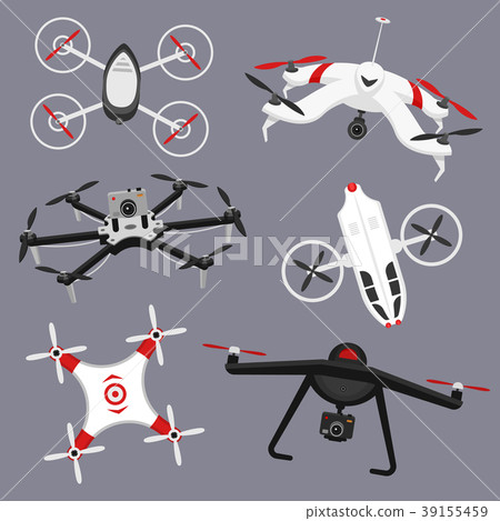 Set of modern air drones and remote control Set of modern air drones and remote control 39155459