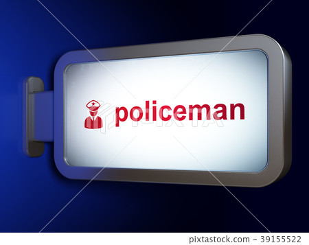 Law concept: Policeman and Police on billboard 39155522
