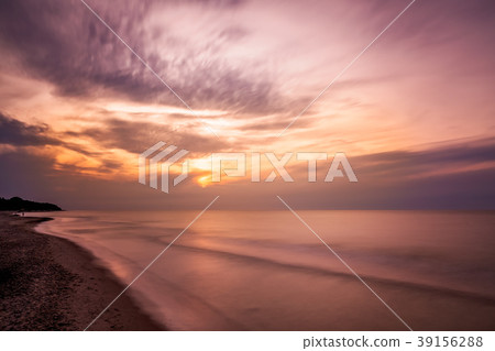 Sunset over Baltic sea beach 39156288