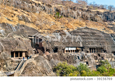 View of the Ajanta Caves. UNESCO world heritage 39156769