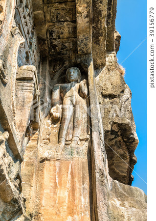 Carved figure at the Ajanta Caves. Maharashtra - 39156779