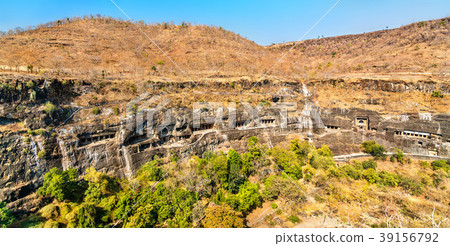Panorama of the Ajanta Caves. UNESCO world Panorama of the Ajanta Caves. UNESCO world 39156792