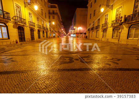 Lisbon. Traditional stone mosaic. Lisbon. Traditional stone mosaic. 39157383