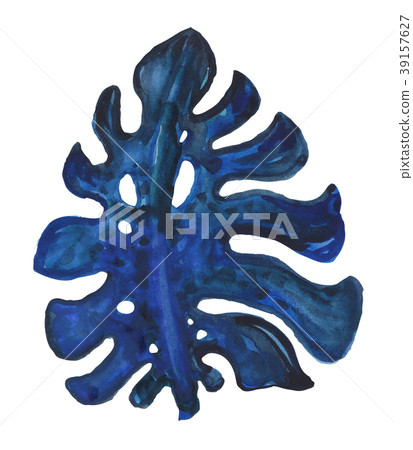 Tropical Palm leaves, watercolor illustration 39157627