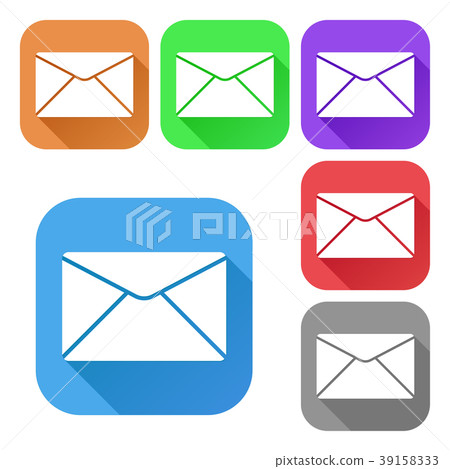 Envelope or Message icons. Set of colored signs Envelope or Message icons. Set of colored signs 39158333
