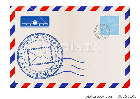 Envelope with ROME stamp. International mail 39159103