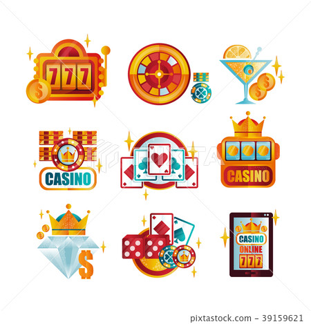 Vector set of original retro logo templates for 39159621