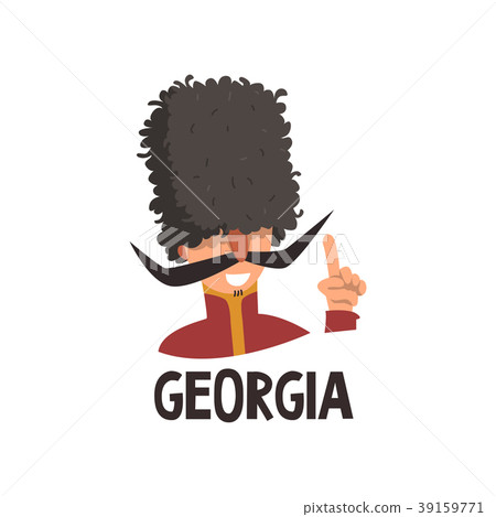 Funny portrait of Caucasian man in papakha 39159771