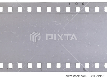 Strip of celluloid film with dust and scratches Strip of celluloid film with dust and scratches 39159955