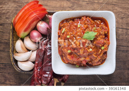 Top View of (Nam prik ong) Northern Thai Meat 39161348
