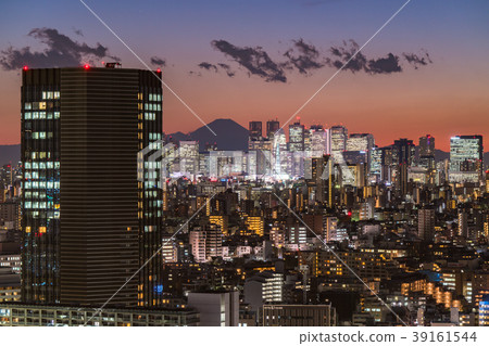 Tokyo Tokyo night view overlooking Mt. Fuji 39161544