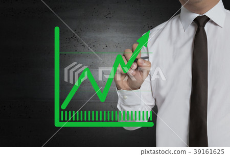 Chart is written by businessman on screen 39161625