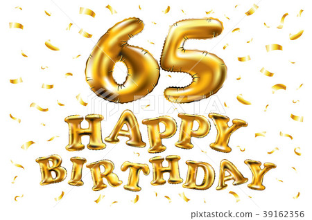 vector happy birthday 65 celebration gold balloon 39162356