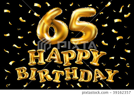 vector happy birthday 65 celebration gold balloon 39162357