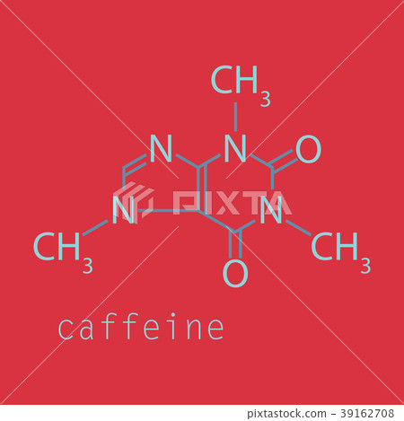Caffeine molecule chemical structure. Vector 39162708