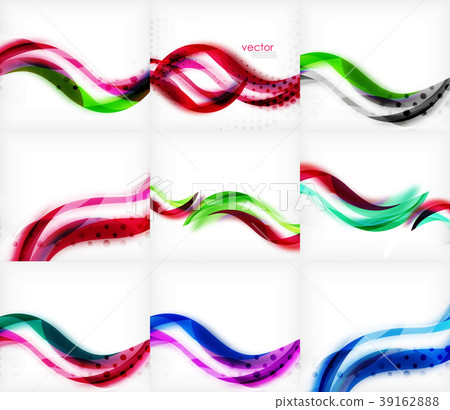 Set of wave blurred colorful stripe backgrounds Set of wave blurred colorful stripe backgrounds 39162888
