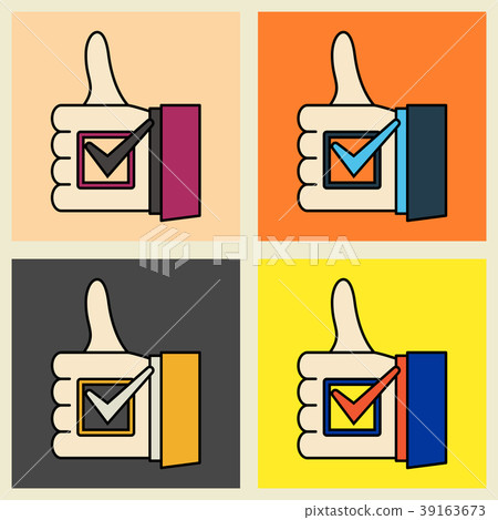 Set of Thumbs up like social network (Facebook etc 39163673