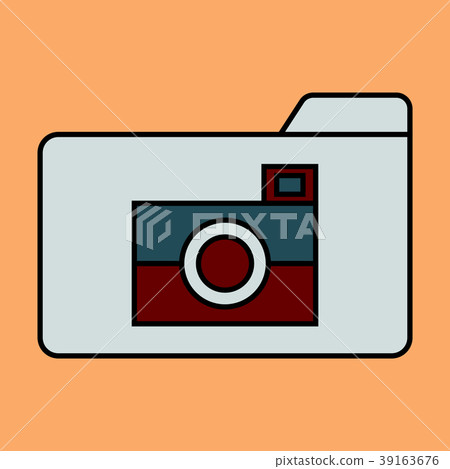 Flat Pictures Folder Icon. Vector Flat Pictures Folder Icon. Vector 39163676