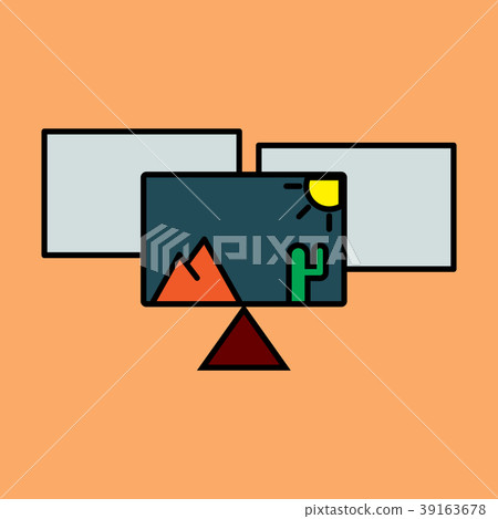Pile of photos. Photo of traveling. Vector cartoon Pile of photos. Photo of traveling. Vector cartoon 39163678