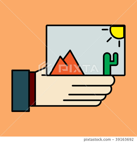 Hand holds photos icon . Multimedia, photo album Hand holds photos icon . Multimedia, photo album 39163692