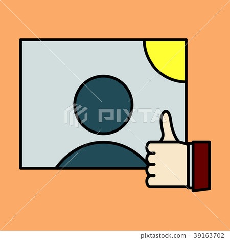 Symbol of finger up, thumb up in flat style 39163702