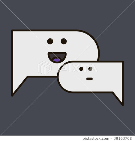 Flat Chat icon with dialog clouds vector Flat Chat icon with dialog clouds vector 39163708