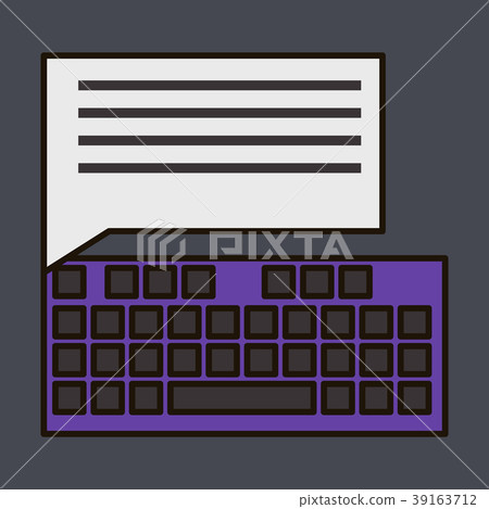 Flat line icon concept of New Email, Inbox message Flat line icon concept of New Email, Inbox message 39163712