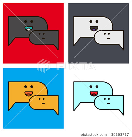Set of Flat Chat icon with dialog clouds vector Set of Flat Chat icon with dialog clouds vector 39163717