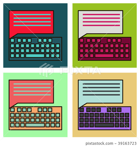 Set of Flat line icon concept of New Email, Inbox Set of Flat line icon concept of New Email, Inbox 39163723