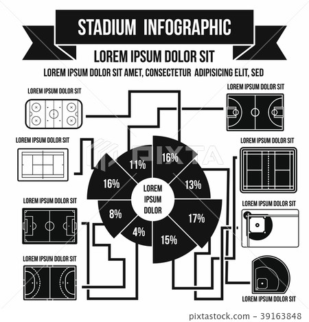 Stadium infographic elements, simple style Stadium infographic elements, simple style 39163848