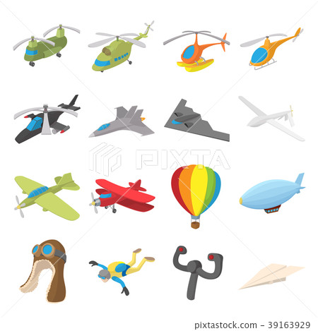 Aviation Icon Set, cartoon style 39163929
