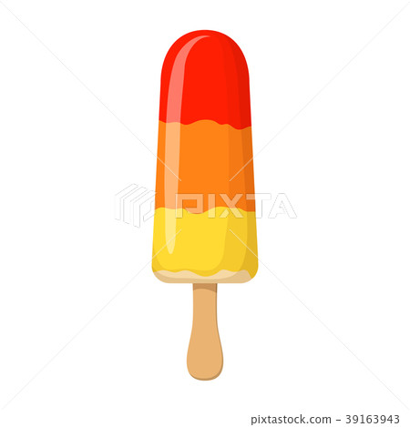 Strawberry ice cream on stick icon, cartoon style  39163943
