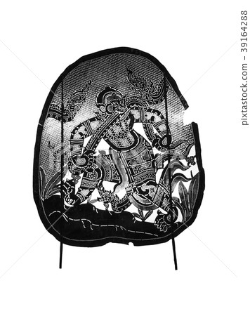 Closed up Thai ancient shadow play - Shadow puppet Closed up Thai ancient shadow play - Shadow puppet 39164288