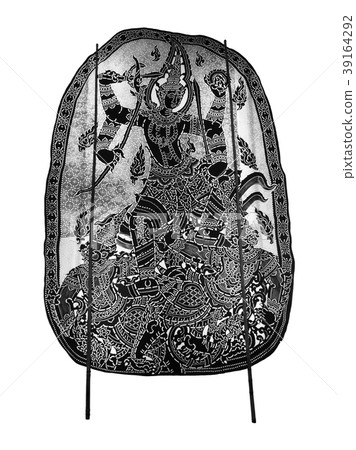 Closed up Thai ancient shadow play - Shadow puppet Closed up Thai ancient shadow play - Shadow puppet 39164292