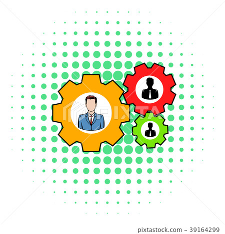 Human resources icon, comics style  39164299
