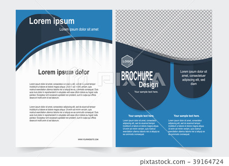 Blue and White Brochure template flyer design Blue and White Brochure template flyer design 39164724