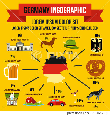 German infographic elements, flat style 39164793