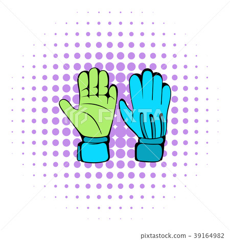 Protective soccer gloves icon, comics style Protective soccer gloves icon, comics style 39164982