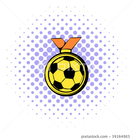 Gold soccer medal icon, comics style Gold soccer medal icon, comics style 39164983