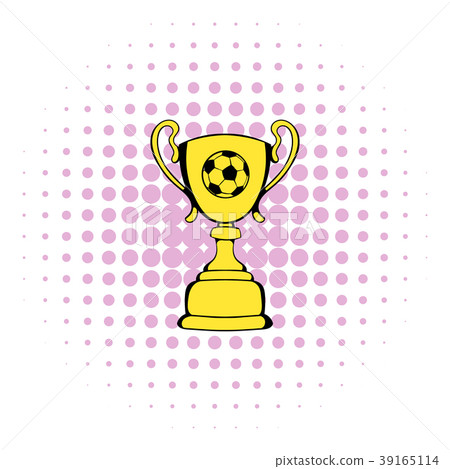 Golden soccer trophy cup icon, comics style Golden soccer trophy cup icon, comics style 39165114