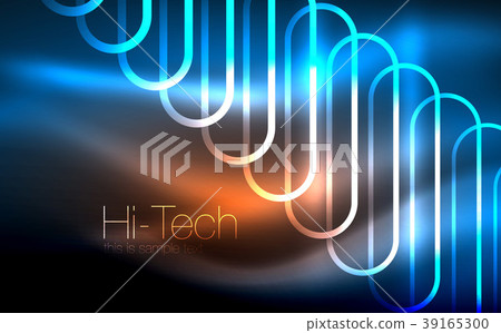 Glowing ellipses dark background, waves and swirl 39165300