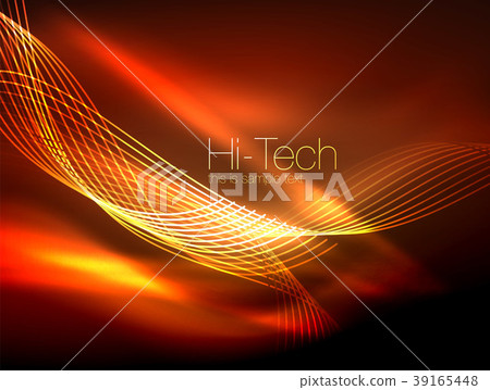 Elegant neon flowing stripes, smooth waves with Elegant neon flowing stripes, smooth waves with 39165448