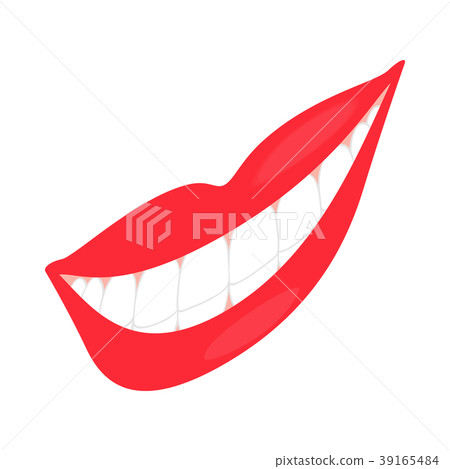 Smiling mouth with healthy teeth icon 39165484