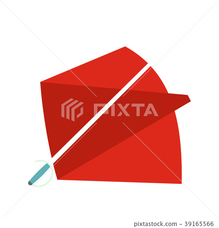 Red cape and sword icon, flat style  39165566