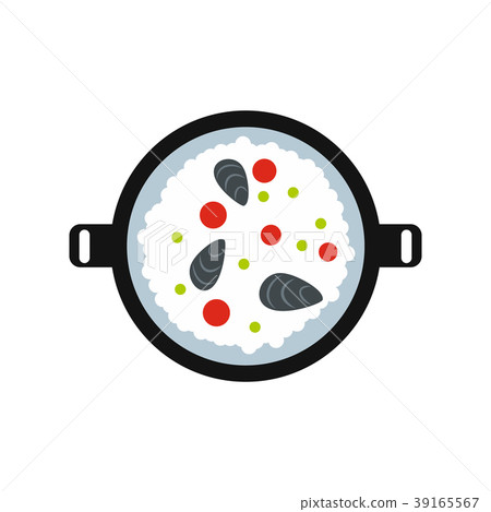 Paella icon, flat style  39165567