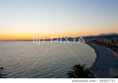 Nice beach day view, France 39165731