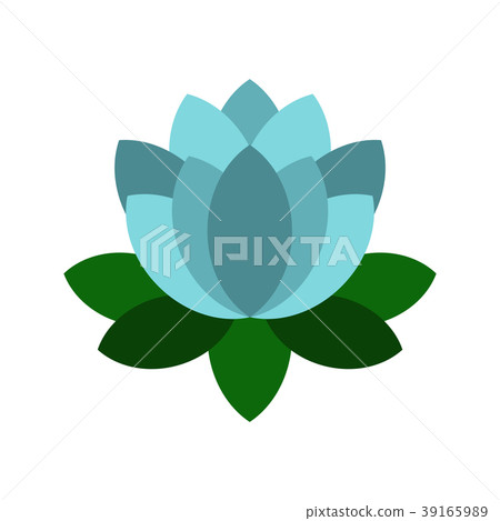 Blue Lotus Flower Icon Flat Style Stock Illustration Blue Lotus Flower Icon Flat Style Stock Illustration